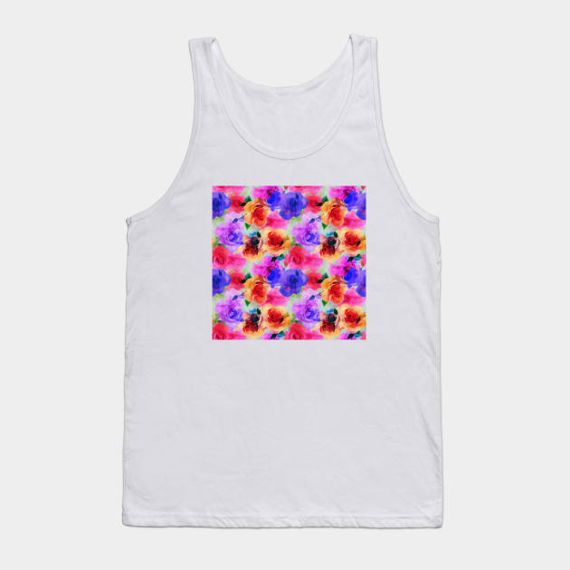 Neon Floral Pattern Tank Top by FloralPatterns